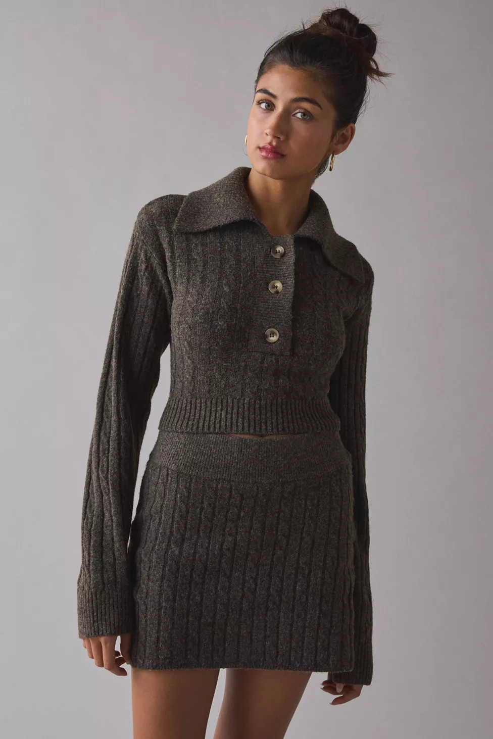 BDG Avery Cable Knit Sweater Skirt 2-Piece Set | Urban Outfitters (US and RoW)