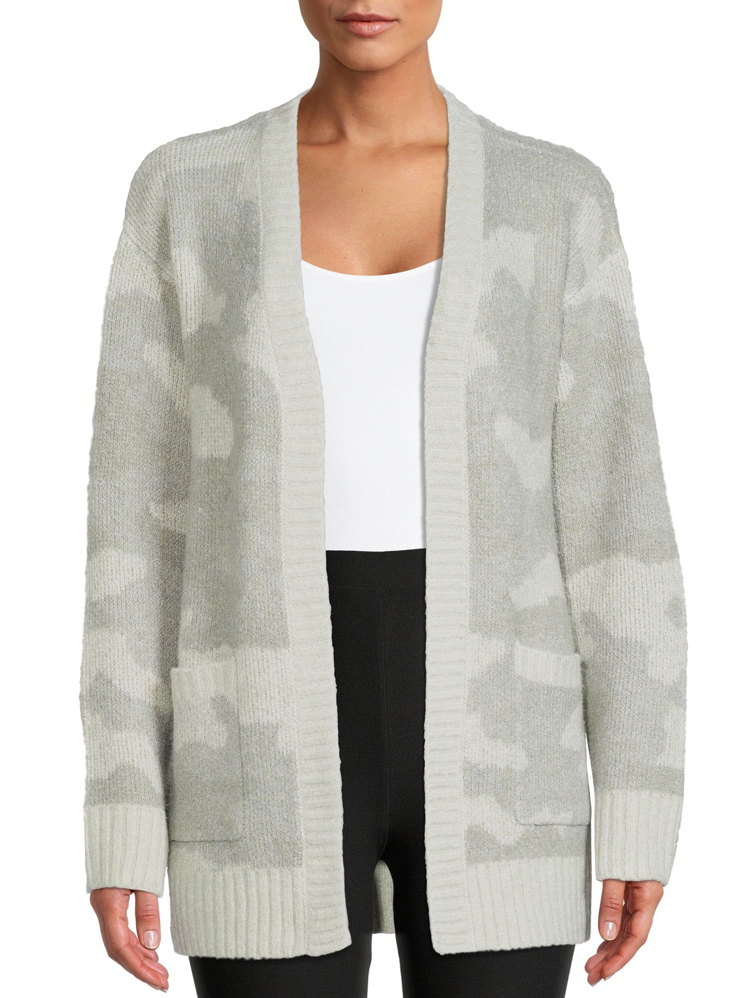 Wild Skye Women's Juniors Drop Shoulder Pattern Cardigan w/ Pockets and Hood | Walmart (US)