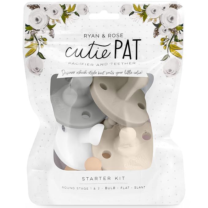 Ryan & Rose Cutie PAT Pacifier Teether (Starter Kit, Neutral) | Amazon (US)