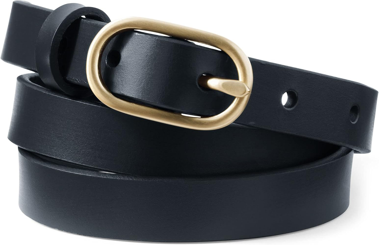 Lands' End Women's Skinny Leather Belt | Amazon (US)