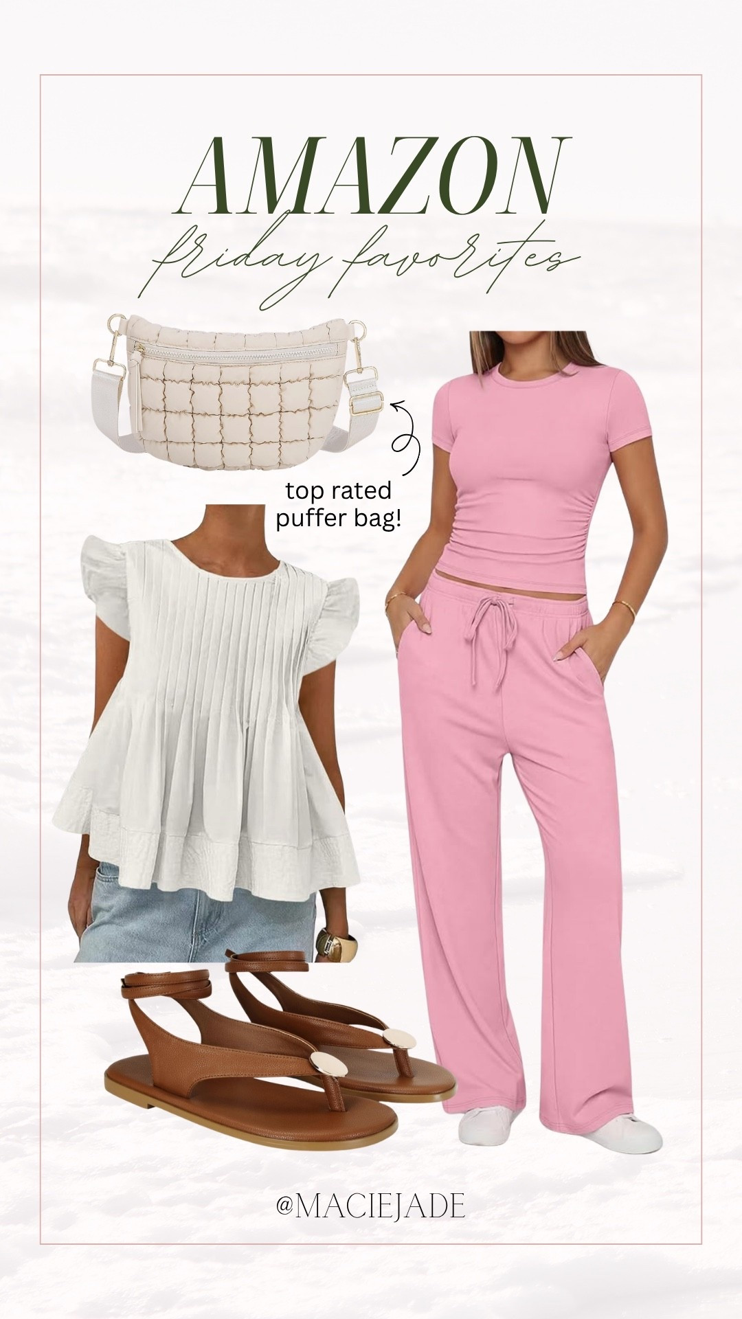 Friday favorites from Amazon! 🤍 comfiest matching set (comes in so many colors!) 🌈 and more closet staples for spring ✨

Amazon find, Amazon finds, Amazon outfits, Amazon outfit, Amazon spring fashion, Amazon spring outfits, spring outfit, two piece set, spring sandals, puffer bag

#LTKSeasonal #LTKTravel #LTKMidsize