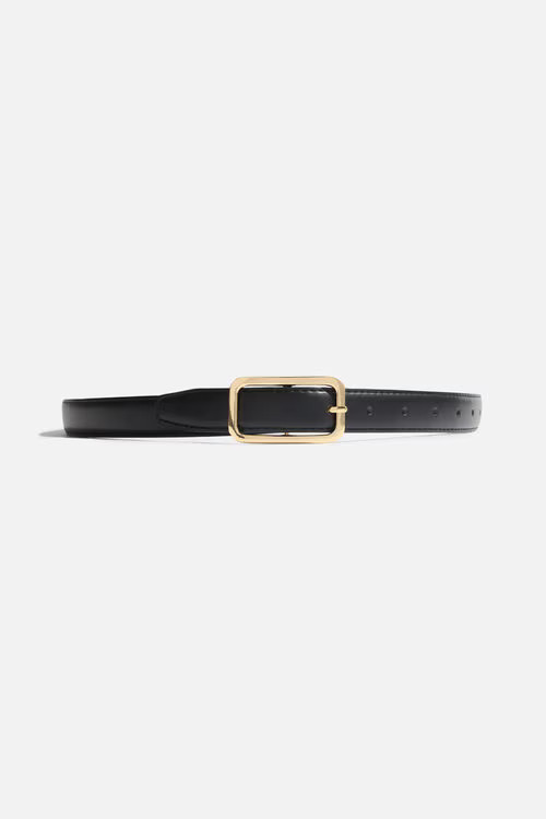 Rounded Rectangle Slim Faux Leather Belt | Dynamite Clothing