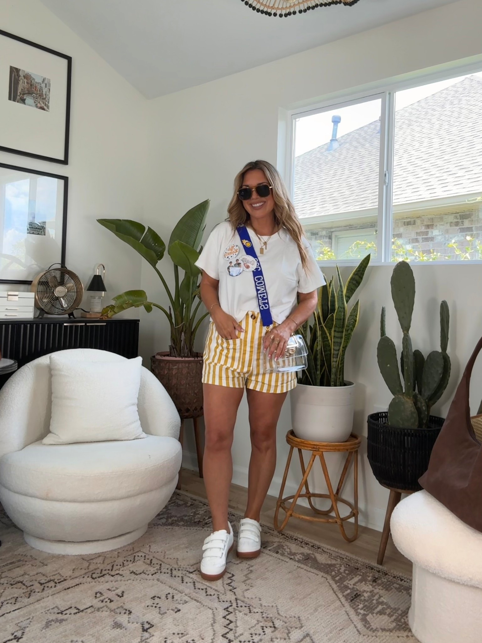 Game day outfit ideas for the moms!! I like to look cute but still comfortable!! These are affordable options. Wearing size medium in shorts and top is from the set that I linked. Also size medium. 

#LTKOver40 #LTKSeasonal #LTKFindsUnder50