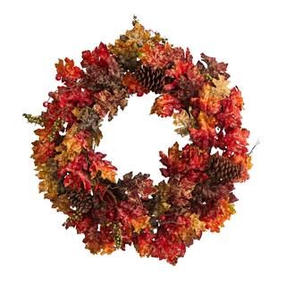 24" Maple, Berries & Pinecone Fall Wreath | Michaels Stores
