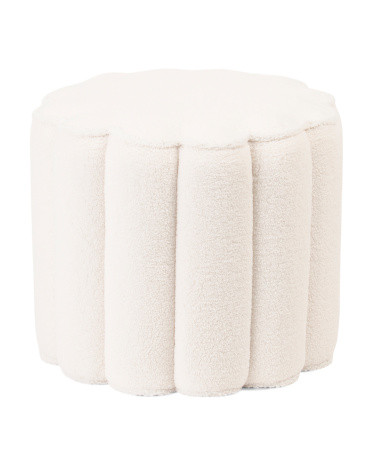 20in Boucle Scalloped Edge Ottoman | TJ Maxx
