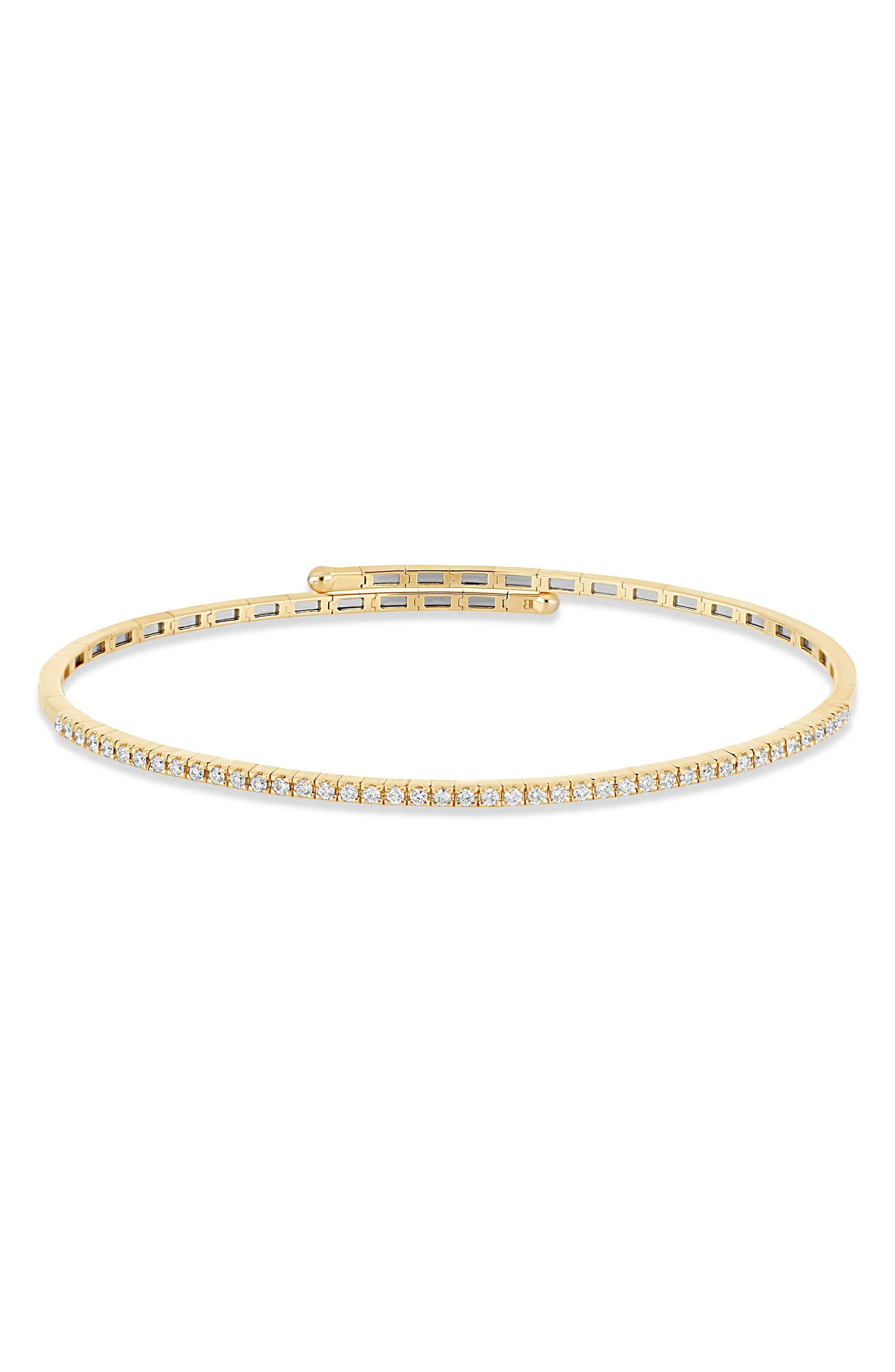 Bony Levy Audrey Diamond Flex Bangle Bracelet in 18Ky at Nordstrom, Size Large | Nordstrom