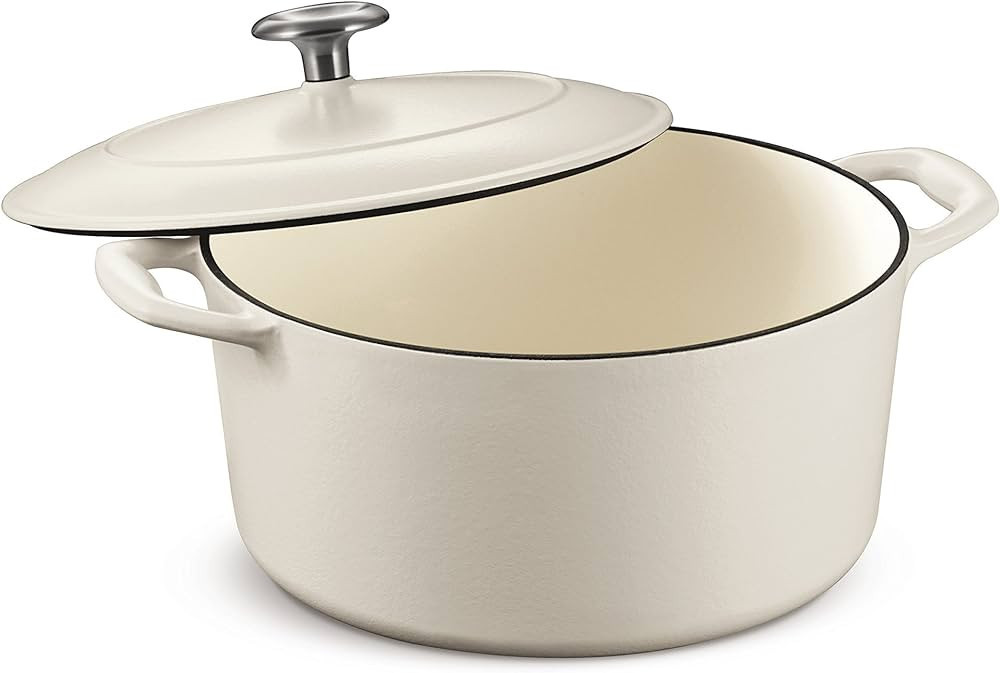 Tramontina Covered Round Dutch Oven, Enameled Cast Iron 5.5-Quart Matte White, 80131/035DS | Amazon (US)