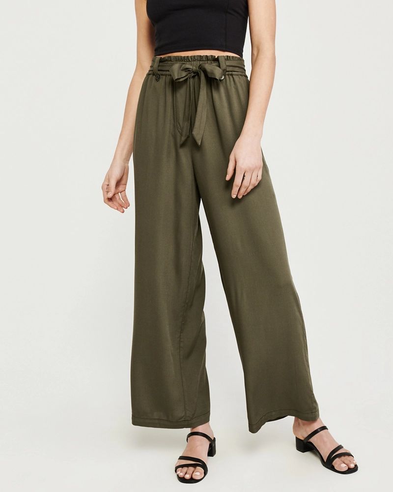 Belted Wide-Leg Pants | Abercrombie & Fitch US & UK