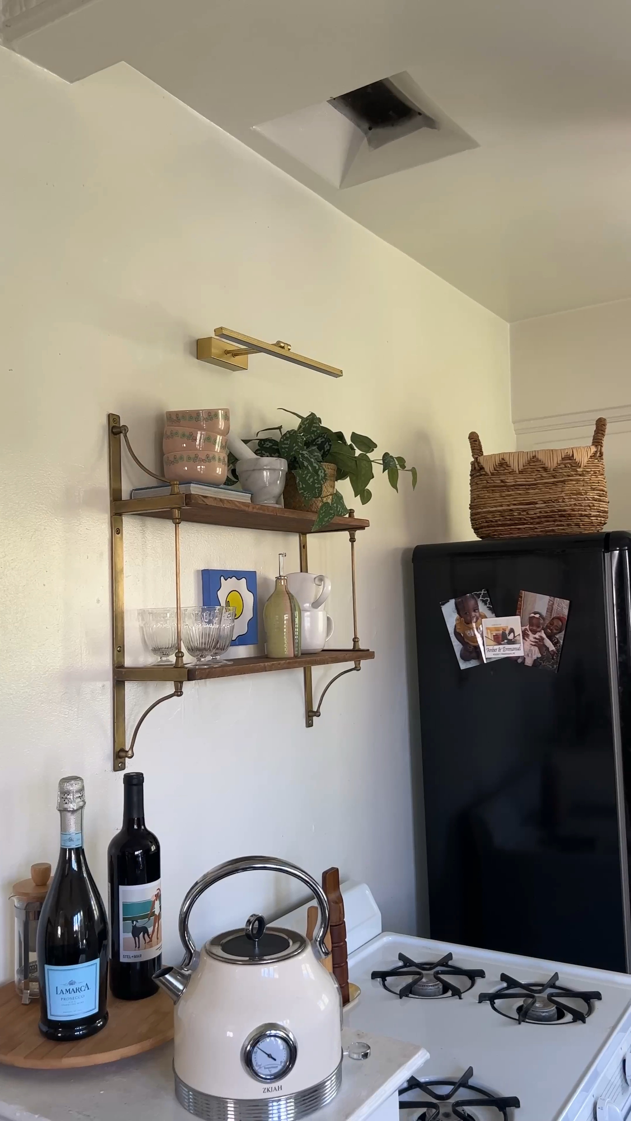 Parker Brass and Wood Shelf - Magnolia