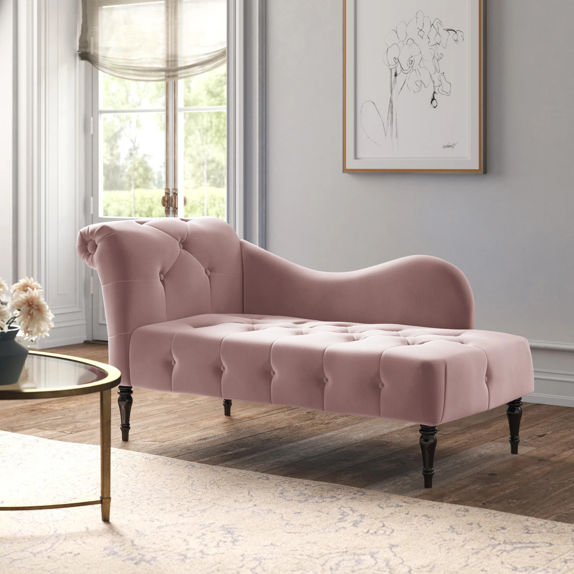 Schull Tufted One Arm Left-Arm Chaise Lounge | Wayfair North America