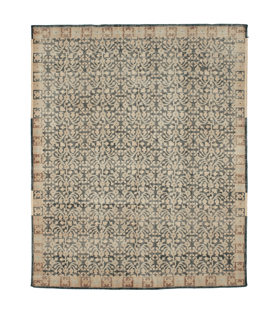 Kirmani Rug - Distressed Green | OKA UK