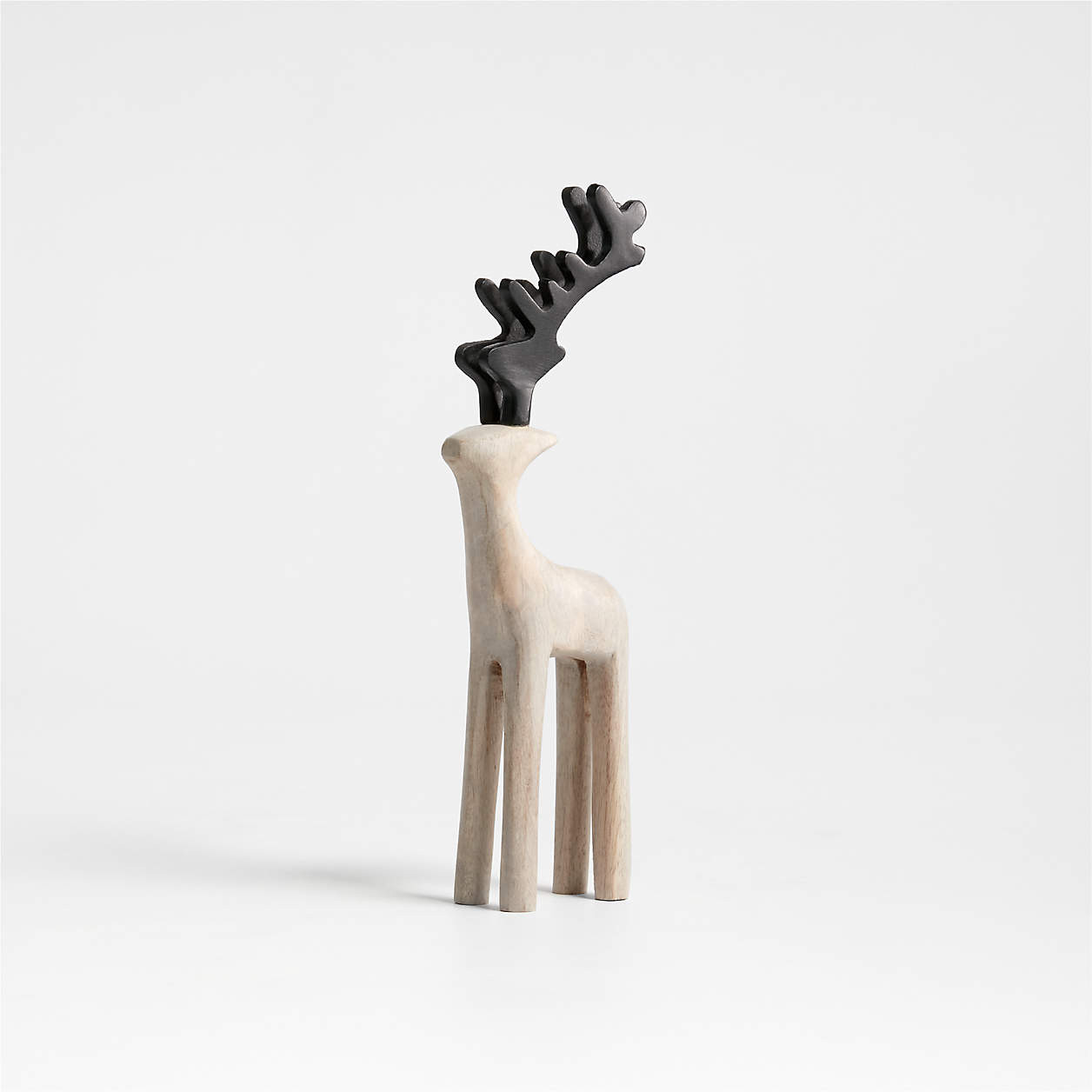 Wood Reindeer Holiday Decoration 9" + Reviews | Crate & Barrel | Crate & Barrel