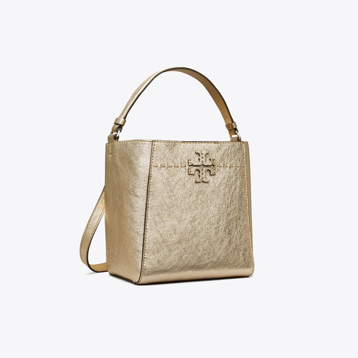 SMALL MCGRAW METALLIC BUCKET BAG | Tory Burch (US)