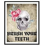 Roxbury Row Goth Bathroom Decor | Skeleton Decor, Skull Decor | Funny Bathroom Signs, Floral Skull B | Amazon (US)