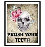 Roxbury Row Goth Bathroom Decor | Skeleton Decor, Skull Decor | Funny Bathroom Signs, Floral Skull B | Amazon (US)