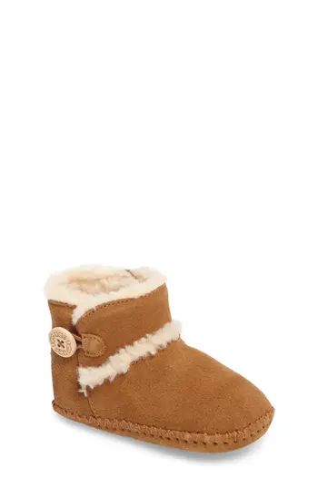 Infant Girl's Ugg Lemmy Ii Button Bootie, Size 0/1 M - Brown | Nordstrom