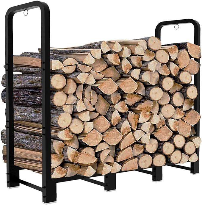 Amazon.com: 4ft Outdoor Firewood Rack, Artibear Upgraded Adjustable Heavy Duty Logs Stand Stacker... | Amazon (US)