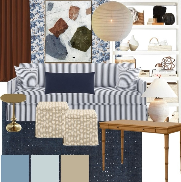 DESIGNED: cozy home office + guest room 

Artwork, curtains, storage ottomans, bamboo desk, striped sleeper sofa, parsons bookcase, shelf, storage baskets, paper lantern pendant, table lamp

#LTKHome #LTKSeasonal #LTKVideo