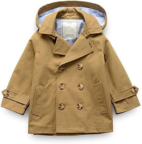LJYH Toddler Boys' Classic Buttons Peacoat Kids Hooded Toggle Dress Trench Coats | Amazon (US)