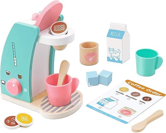 Brew & Serve Wooden Coffee Maker Set- Play Kitchen Accessories, Encourages Imaginative Play, 13 P... | Amazon (CA)
