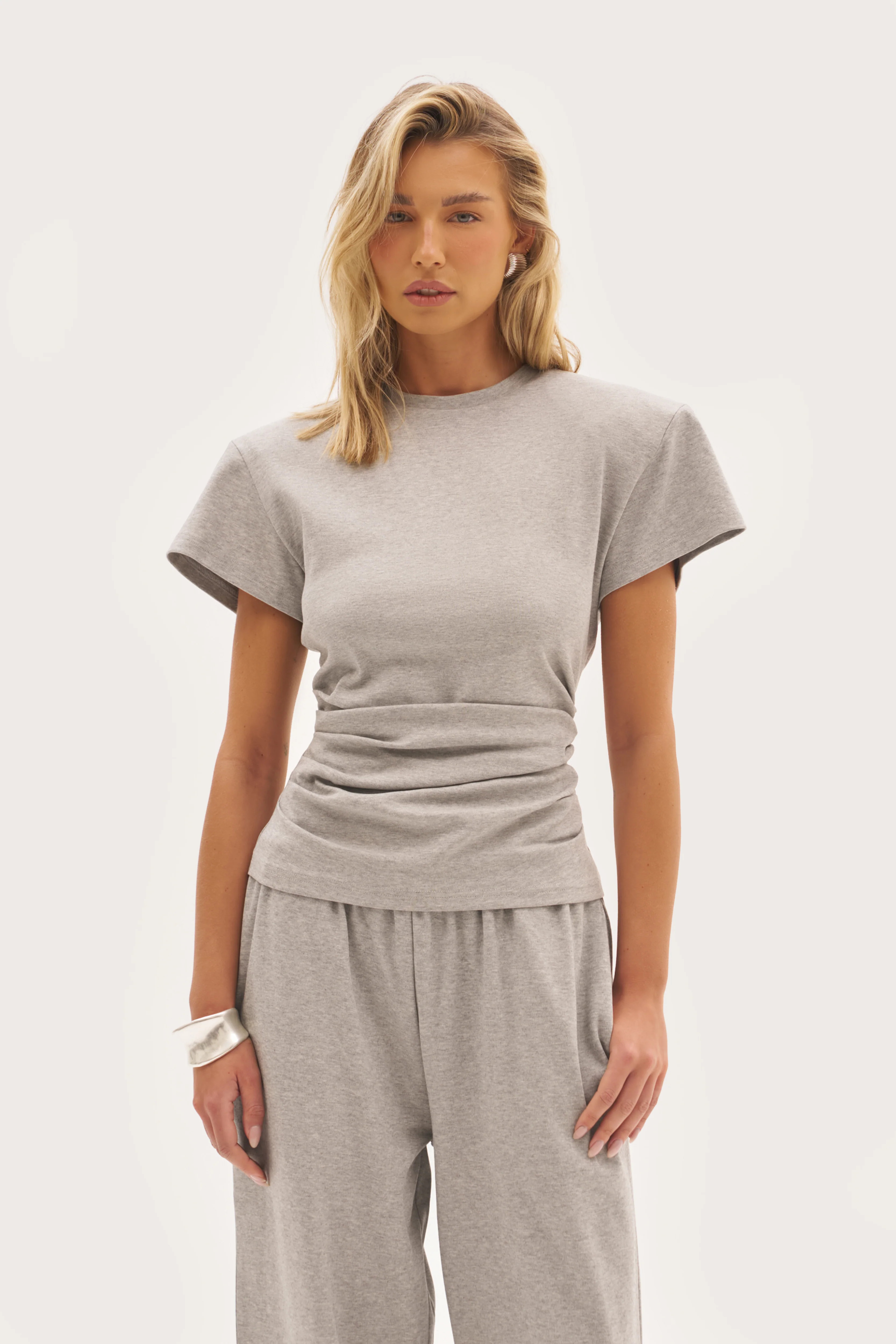 Sora Fitted Tee - Grey | Maebe UK