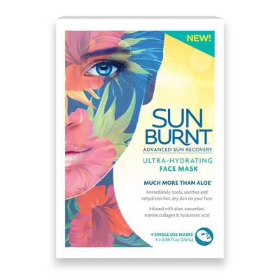 SunBurnt Ultra-Hydrating Face Mask - 4ct/0.84 fl oz | Target