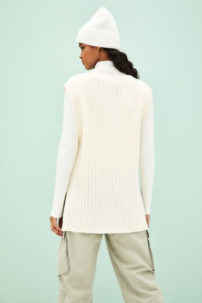 Oversized Rib-knit Sweater Vest | H&M (US)