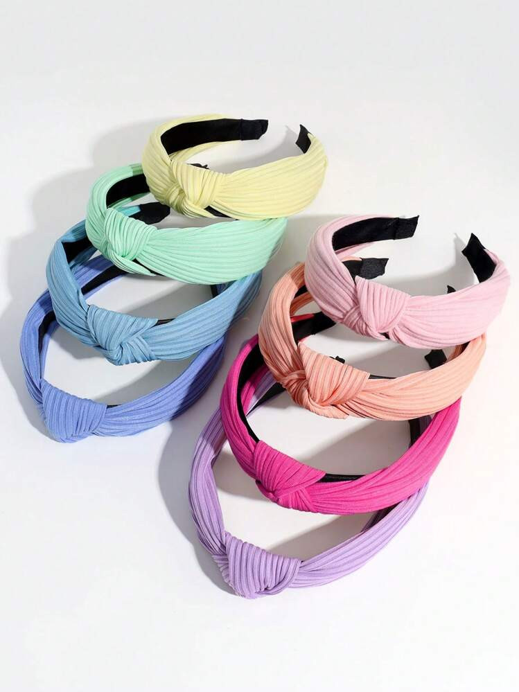 8pcs Multicolor Knot Decor Headband,Pink Accessories,Hairband,Hair Hoop,Hairband,Hair Hoop Headbands Head Accessories Beauty Home Hair Accessories | SHEIN
