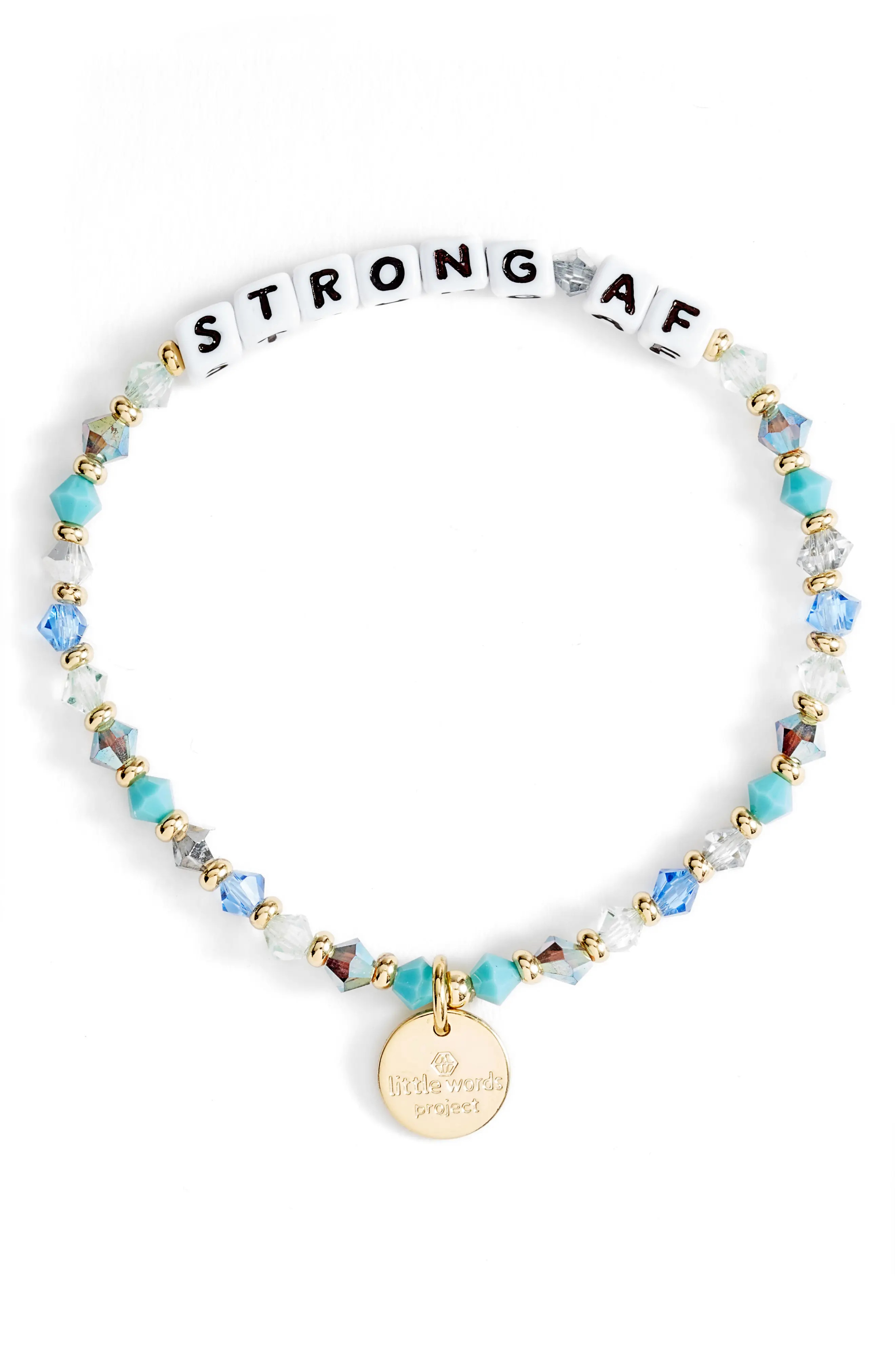 Little Words Project Strong AF Stretch Bracelet in Waterfall at Nordstrom | Nordstrom
