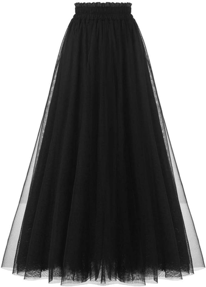 OBBUE Women's A Line Tulle Party Evening Tutu Skirts Tea Length | Amazon (US)