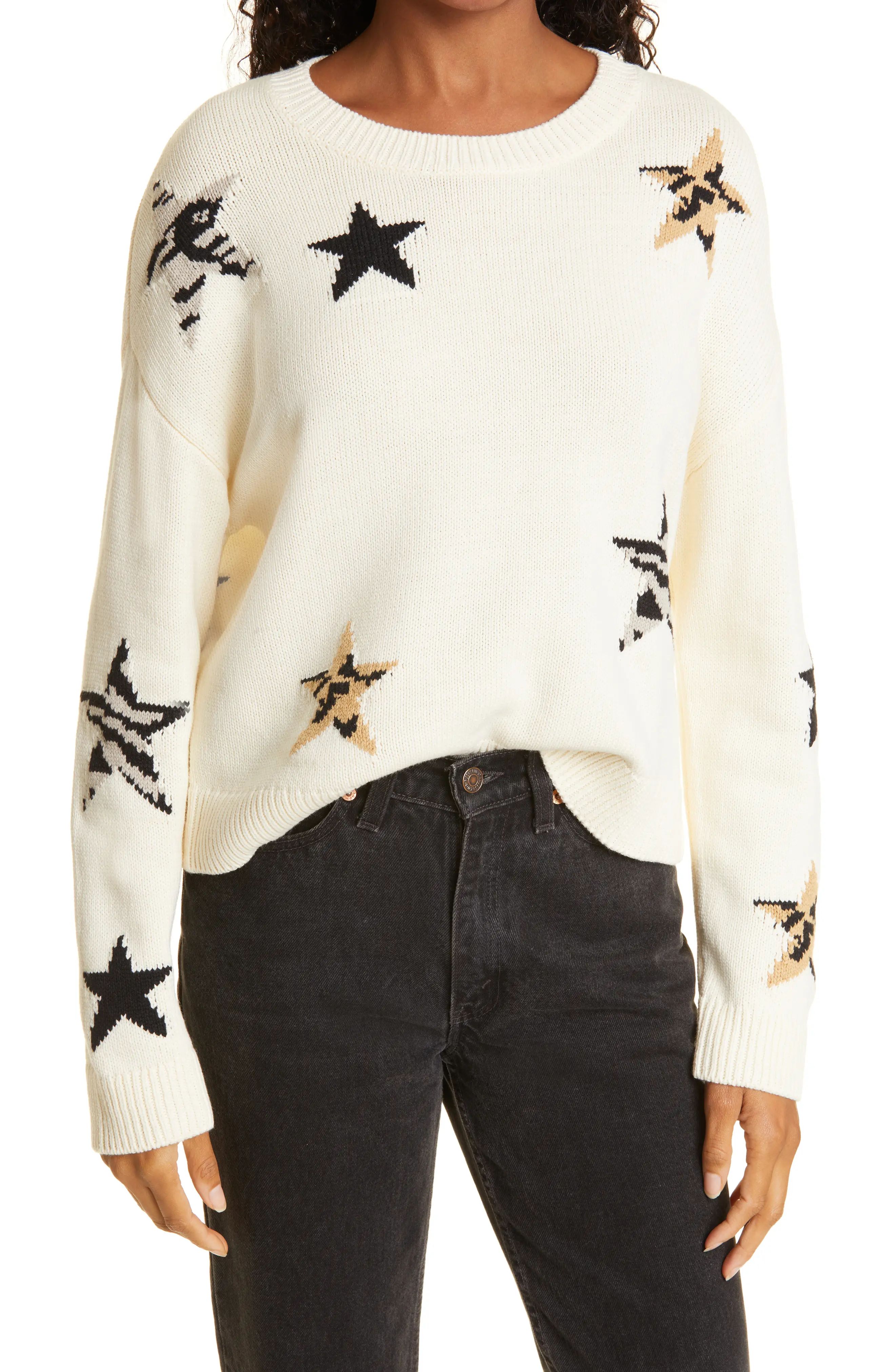 Rails Perci Animal Star Sweater, Size Xx-Large in Neutral Animal Star at Nordstrom | Nordstrom