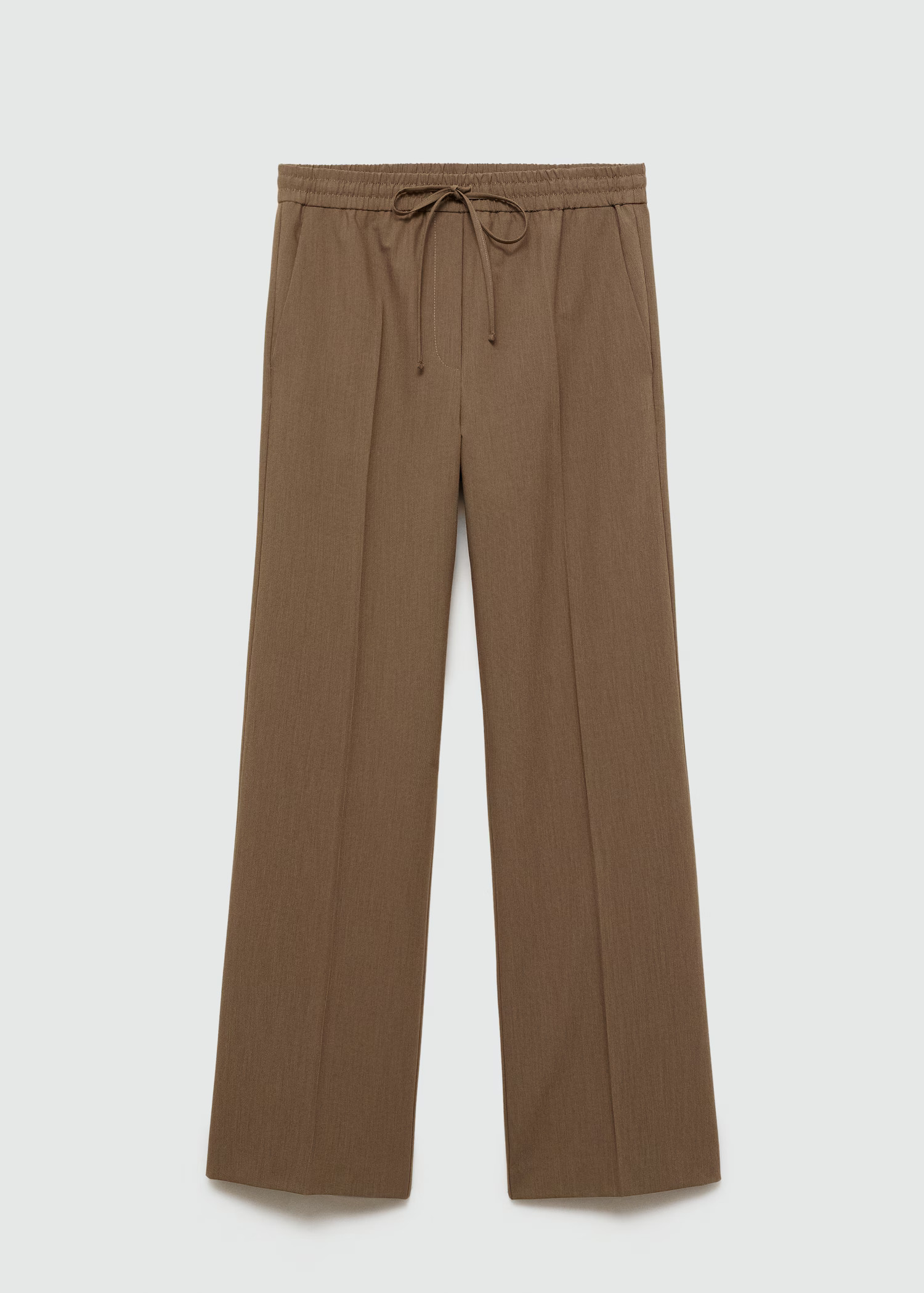 Straight-fit pants with elastic waist | MANGO (US)