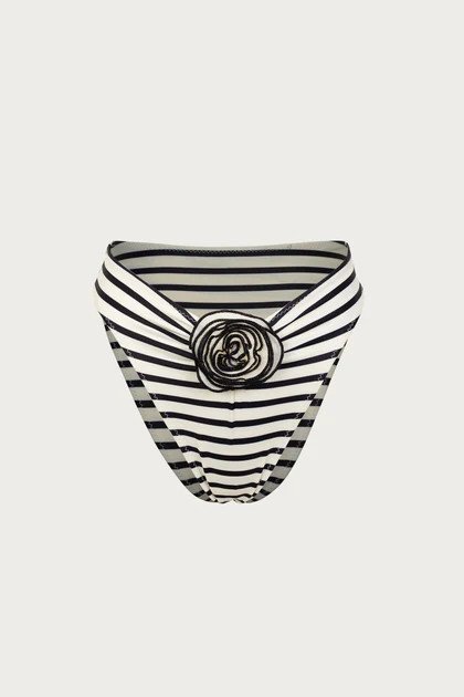 Rose High Rise Bottom (Cream Black Stripe) | SAME