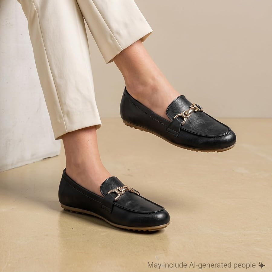 FITORY Loafers for Womens Dress Shoes Slip on Flats Work Business Casual | Amazon (US)