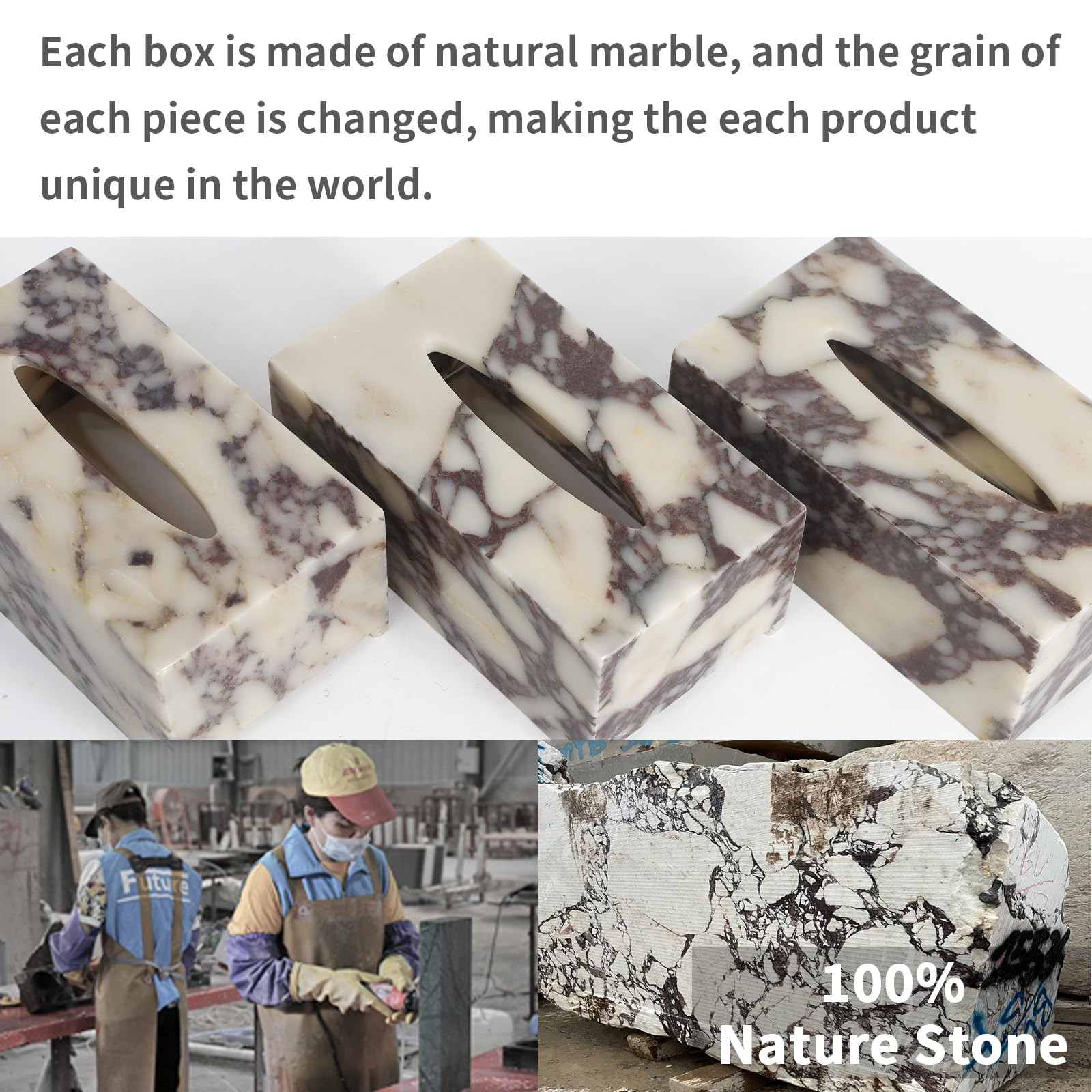 Noble and Light Luxury Natural Travertine Marble Household Tissue Box for Bathroom | Office | Des... | Amazon (US)