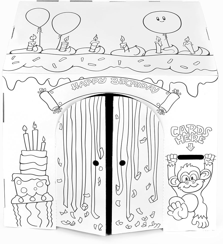 Easy Playhouse Birthday - Kids Art & Craft for Indoor & Outdoor Fun, Color, Draw, Doodle – Deco... | Amazon (US)