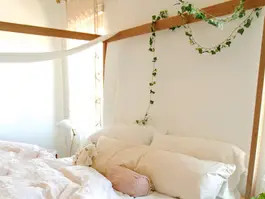 The Hop Natural 4 Poster Bed Frame Oak - Choose Size | The Futon Shop