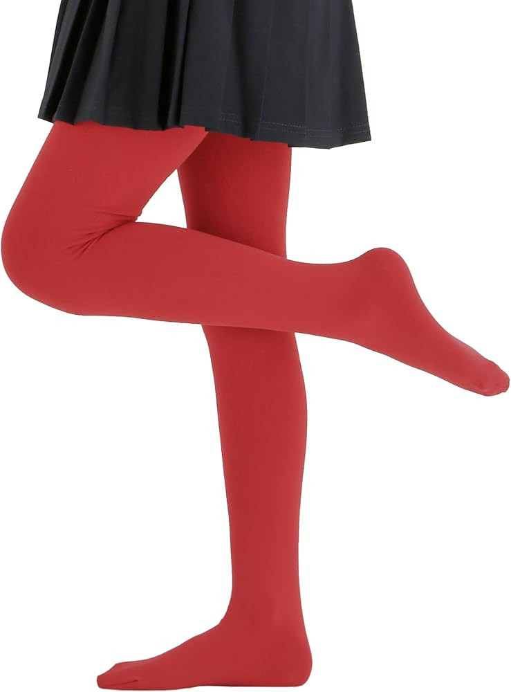 Girls Colorful Fleece Lined Tights Kids Warm Thermal Tights | Amazon (US)