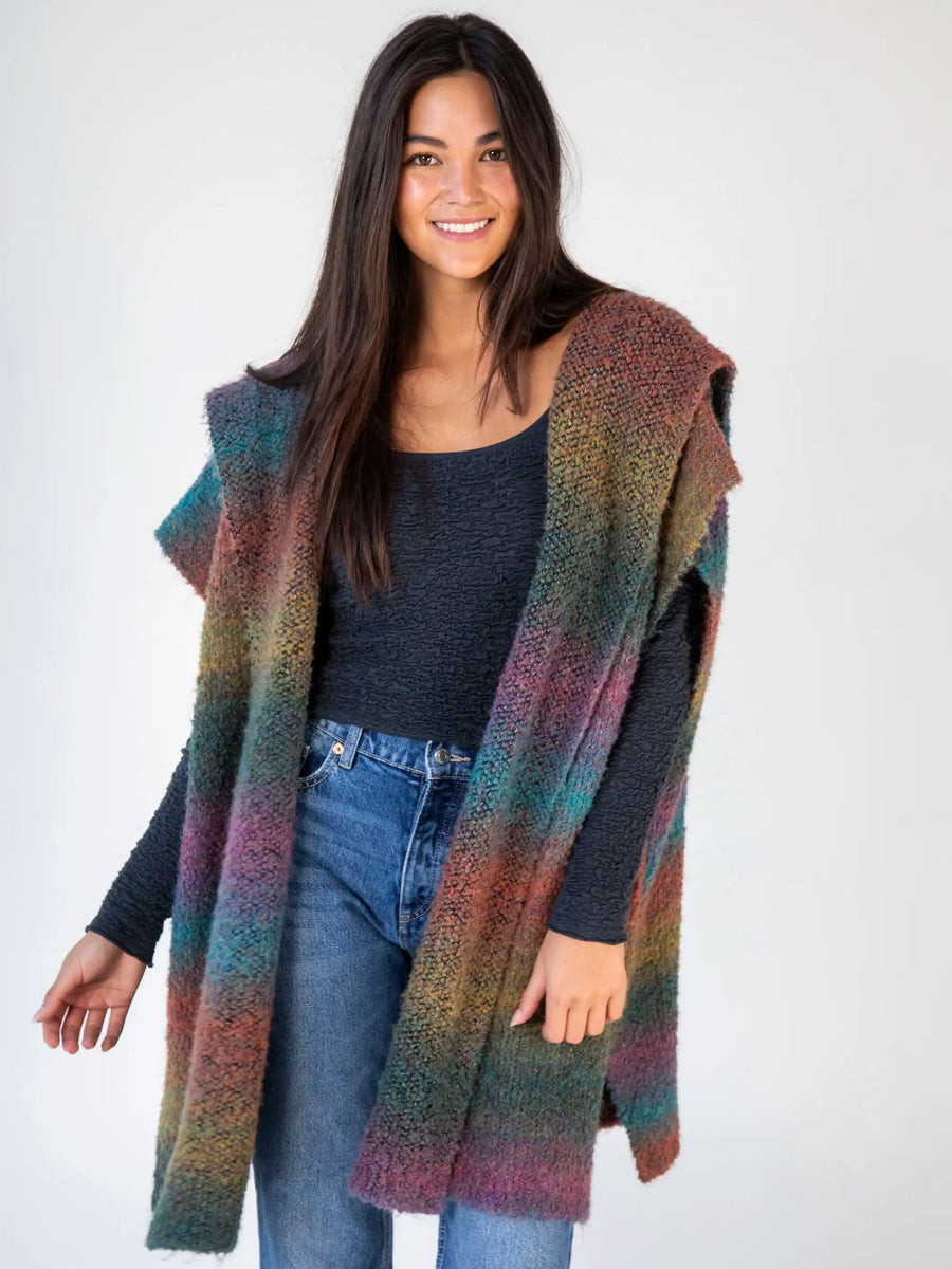 Ombre Sweater Poncho - Teal | Natural Life