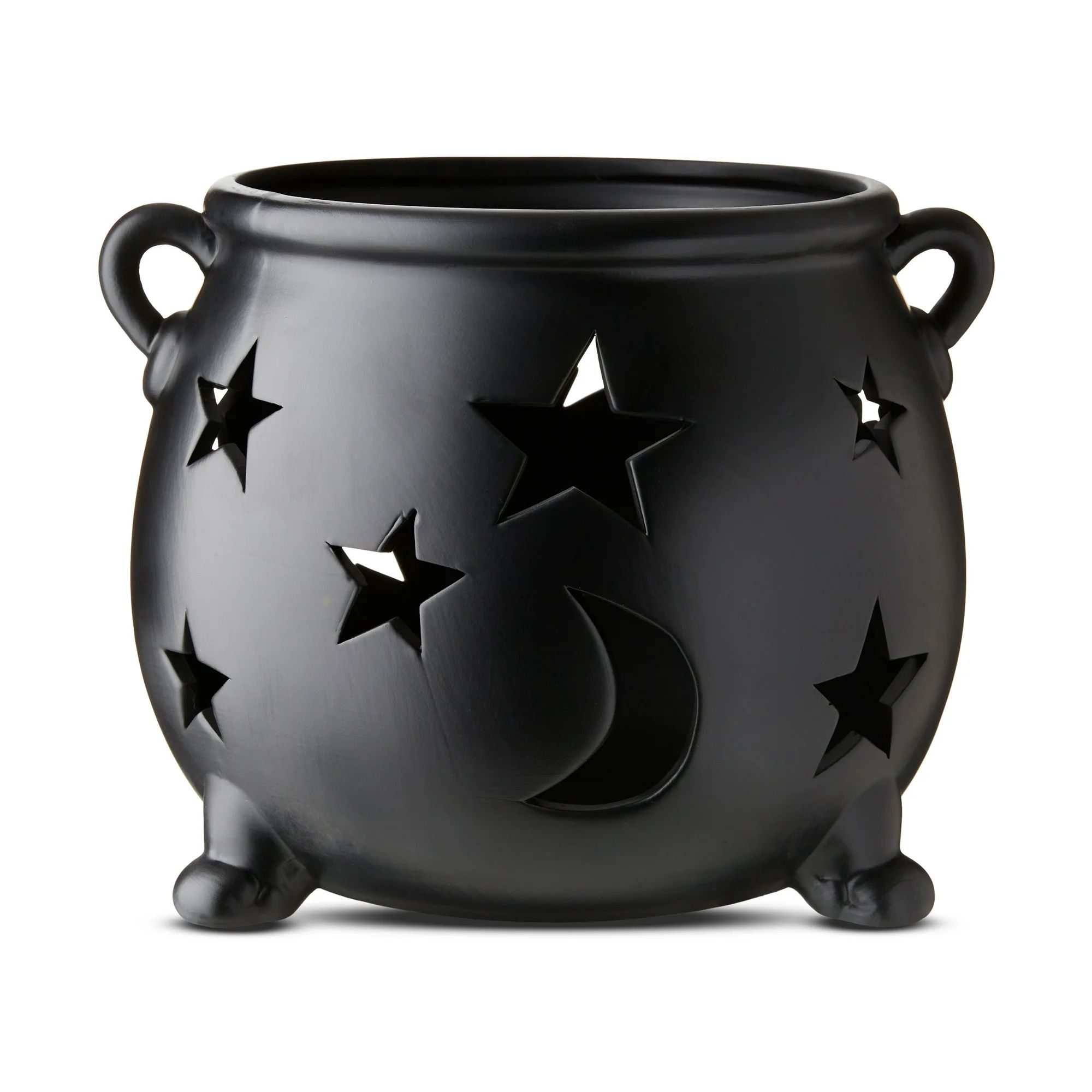 Halloween Outdoor/Indoor Black Cauldron Clay Lantern,11.3"L x 11"W x 8.65"H, by Way To Celebrate ... | Walmart (US)