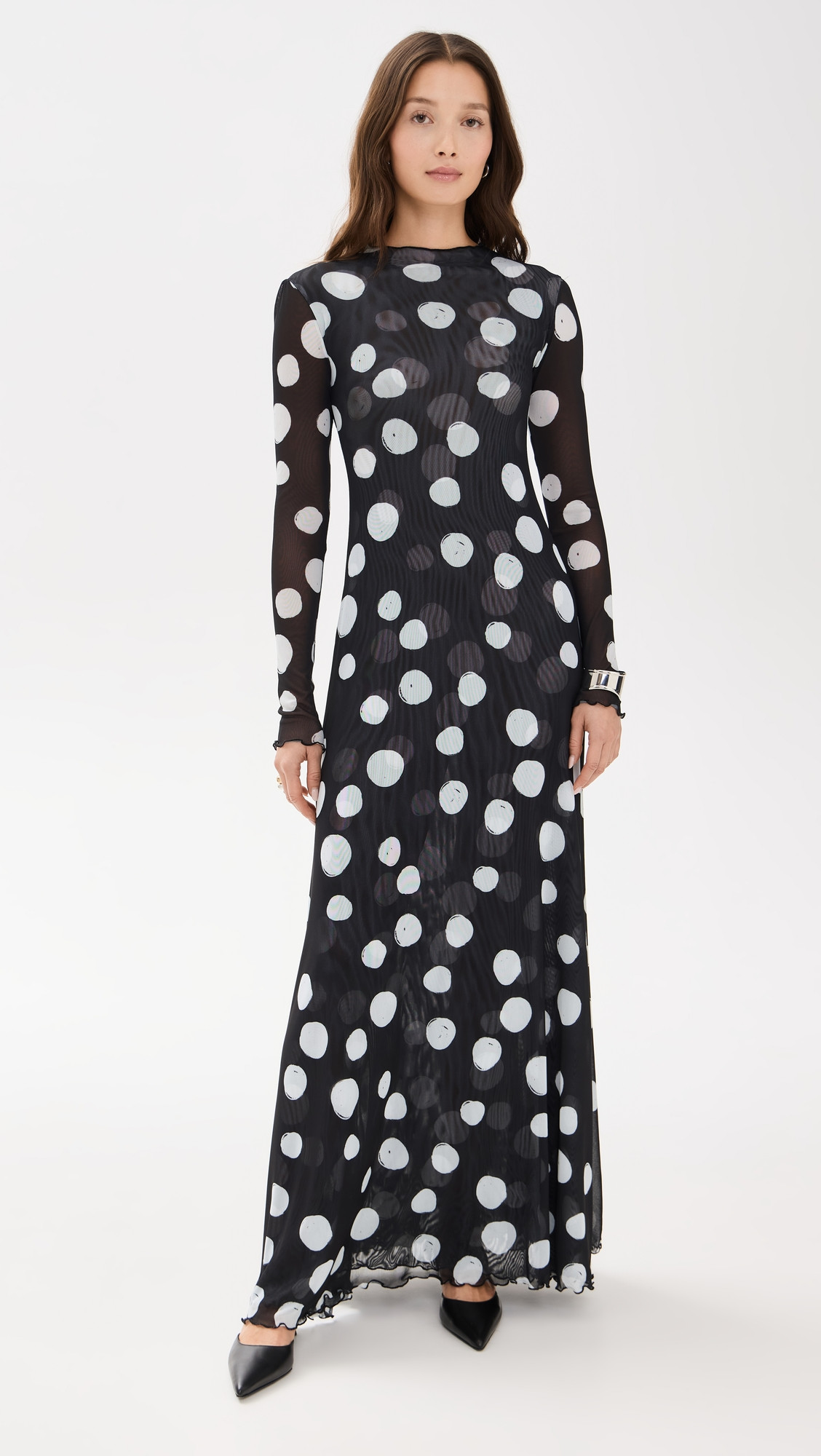 RESA Lyon Maxi Dress Black/White Dot S | Shopbop