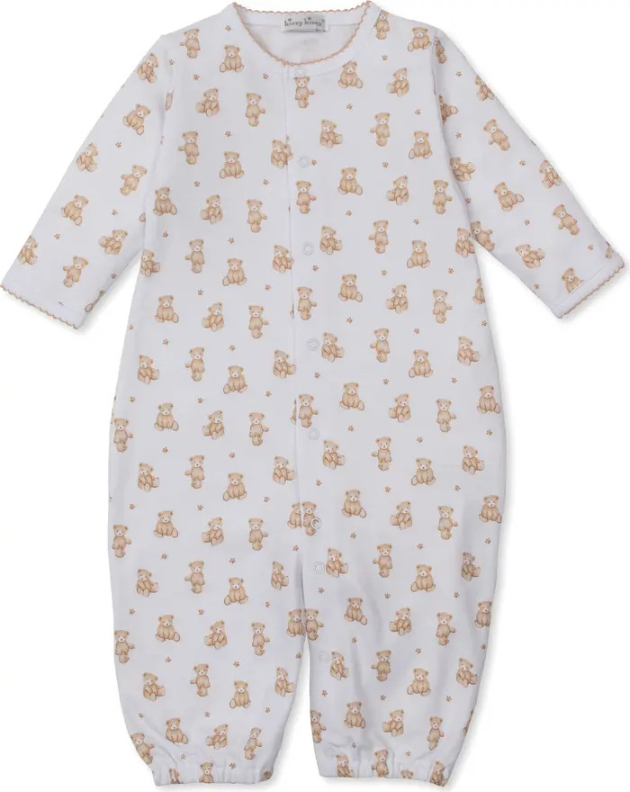 Teddy Bear Print Convertible Pima Cotton Gown | Nordstrom