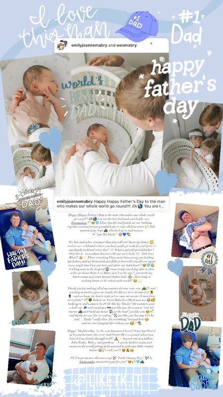 Happy Happy Father’s Day to the man who makes our whole world go round!!! 🫶🏽🌎 You are the best husband and daddy ever, @wesmabry !!! 🥹🩵 I love this life and family we are building together and am forever grateful I get to raise all these sweet 🌾 little country baby boys 🚜 who look up to and want to 
be “just like Dada!” 👶🏼💙🏡

We love and adore you more than you will ever know, my honey 🍯, and we are so blessed to have you lead, guide, provide for, and protect our family each and every day!! 🤍 What a special special Father’s Day this is - in newborn heaven with our sweet baby #2 - little Levi Rhett!! 👼🏼✨ There is nothing I love more than seeing you holding our babies, and my heart truly just falls in love with you all over again every single time I see you love and adore our baby boys!!! 🥹🩵👶🏼 Looking over in the hospital 🏥 room seeing you doing skin-to-skin with our Sweet Baby Levi Rhett (just 3 weeks ago!!) just made my heart swoon and want 10 more babies hehe 👶🏼 - there truly is 
nothing better in the whole wide world!! 😭💫

Thank you for making all of my country dreams come true 🚜🌾 and working so hard to give our family the life we have dreamed of 🌻🪻- and we know the best is truly yet to come out on our 15 acre farm sweet farm!! 🌱🌳 Judson (& Sweet Baby Levi Rhett now too 👶🏼🥰) looks up to and wants to be JUST like his “Dada!” He wants to wear a ball cap 🧢 and sunglasses 🕶️ just like you, he wants to “ride his tractor 🚜 and build our house 🏠 on the land” just like you 🥹🌱, and thinks he can “fix everything” 🛠️ just like you (because let’s be real… “Dada” really does “fix everything” around here 🤭 
and we can’t imagine life without you 🥰)!! 🏡 

Happy “Daddy’s Day” to the very best man I know!! Jesus has blessed us beyond measure this year, and I know He is so proud of how you have led our family through it all!! 🙏🏽✨ You are one in a million, John Wesley Mabry, and goodness… I am the luckiest wifey and mama in the world getting to be married to and raise little country babies 👶🏼🌾 with you!!! 😍🤱😘

#LTKBaby #LTKFamily #LTKHome