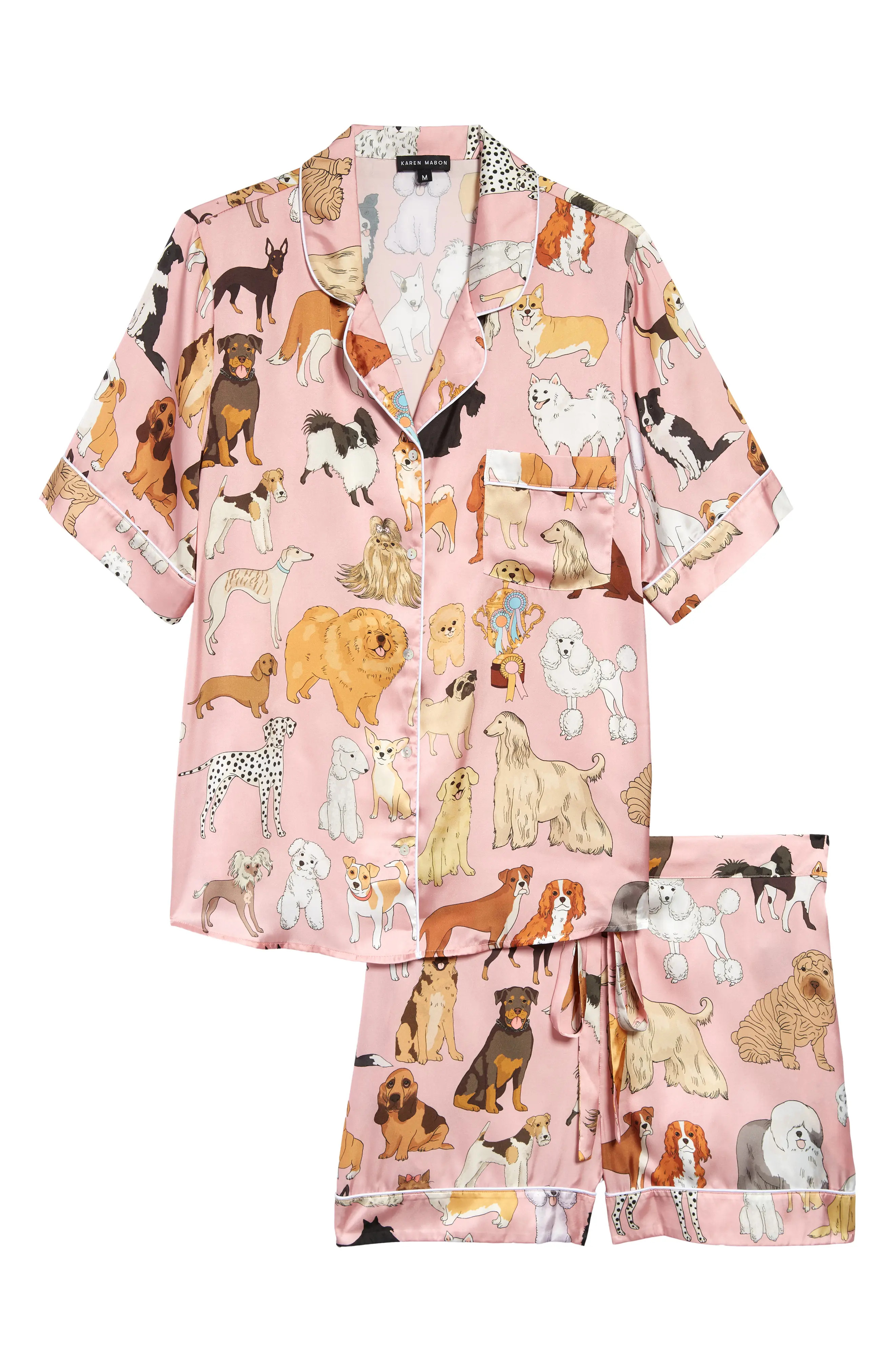 Karen Mabon Crufts Short Pajamas in Pink2 at Nordstrom, Size X-Small | Nordstrom