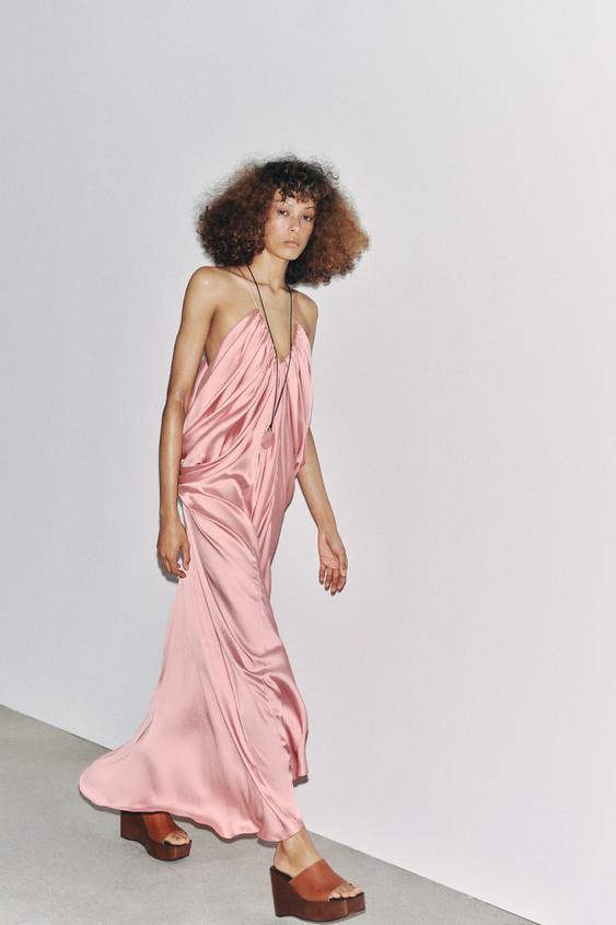 ZW COLLECTION SATIN VOLUME DRESS | Zara US