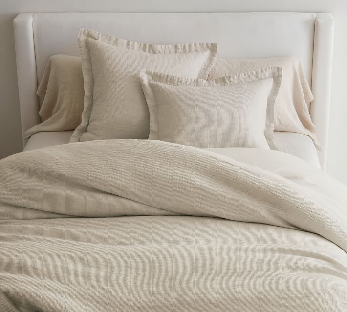 Belgian Flax Linen Waffle Duvet Cover | Pottery Barn (US)