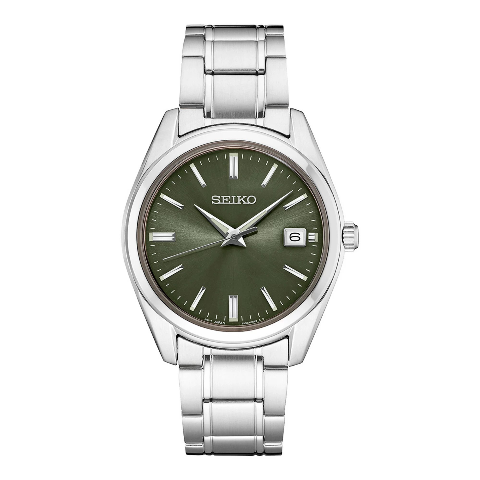 Seiko Men's Essentials Stainless Steel Quartz Green Dial Watch - SUR527 | Kohl's