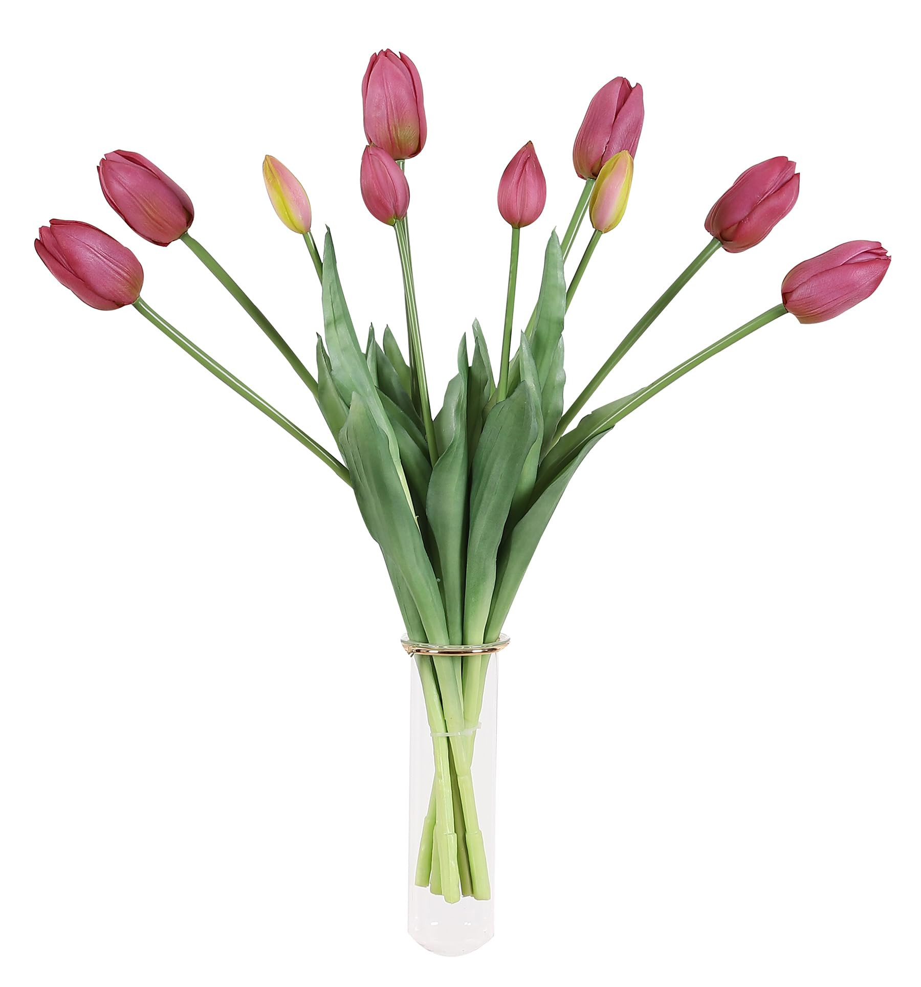 Duovlo 18.5'' Artificial Tulip Flowers 10 PCS Faux Real Touch Latex Bouquet Tulips for Home Table... | Amazon (US)