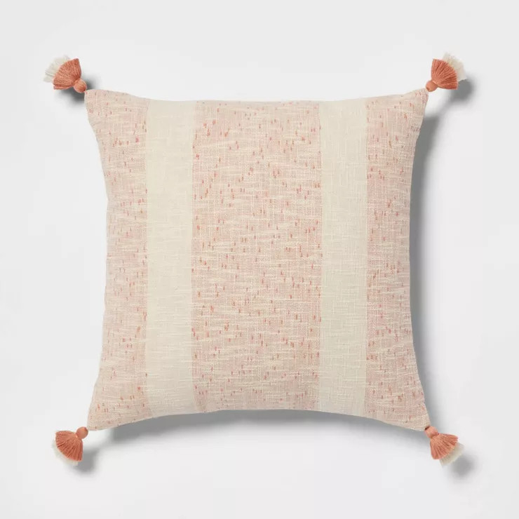 Euro Slub Texture Stripe with Tassels Decorative Throw Pillow - Threshold™ | Target