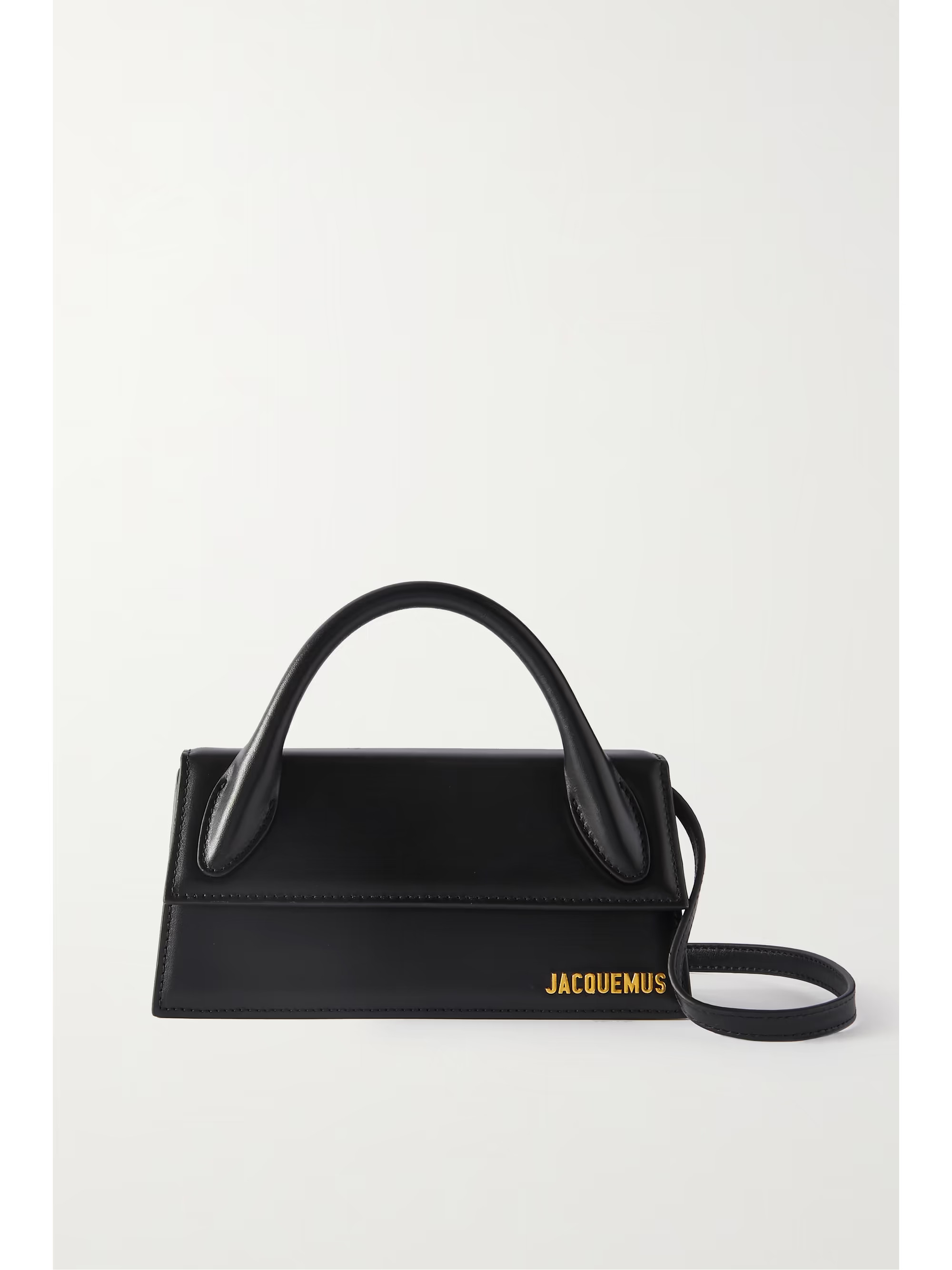 Black Le Chiquito Long leather shoulder bag | JACQUEMUS | NET-A-PORTER | NET-A-PORTER (US)
